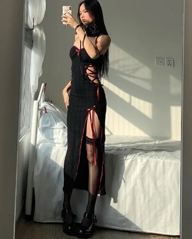 Chic Hollow-Out Split Tube Dress