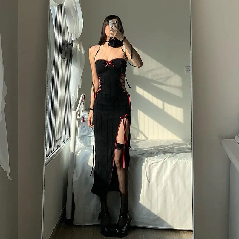 Chic Hollow-Out Split Tube Dress