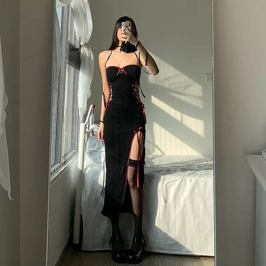 Chic Hollow-Out Split Tube Dress