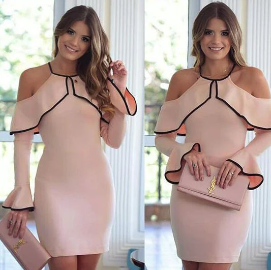 Off-Shoulder Long Sleeve Bodycon Dress